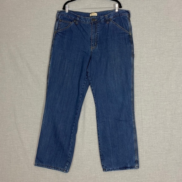 Blue Mountain Fleece Lined Carpenter Jeans Sz 40X32 Straight Leg Blue - Picture 1 of 10